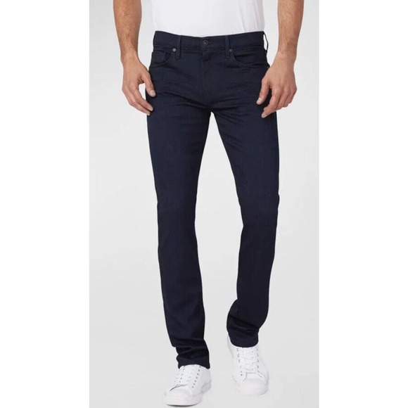 New PAIGE Dark Denim Inkwell Federal Slim Straight Leg Jean Stretch Men’s 40X30